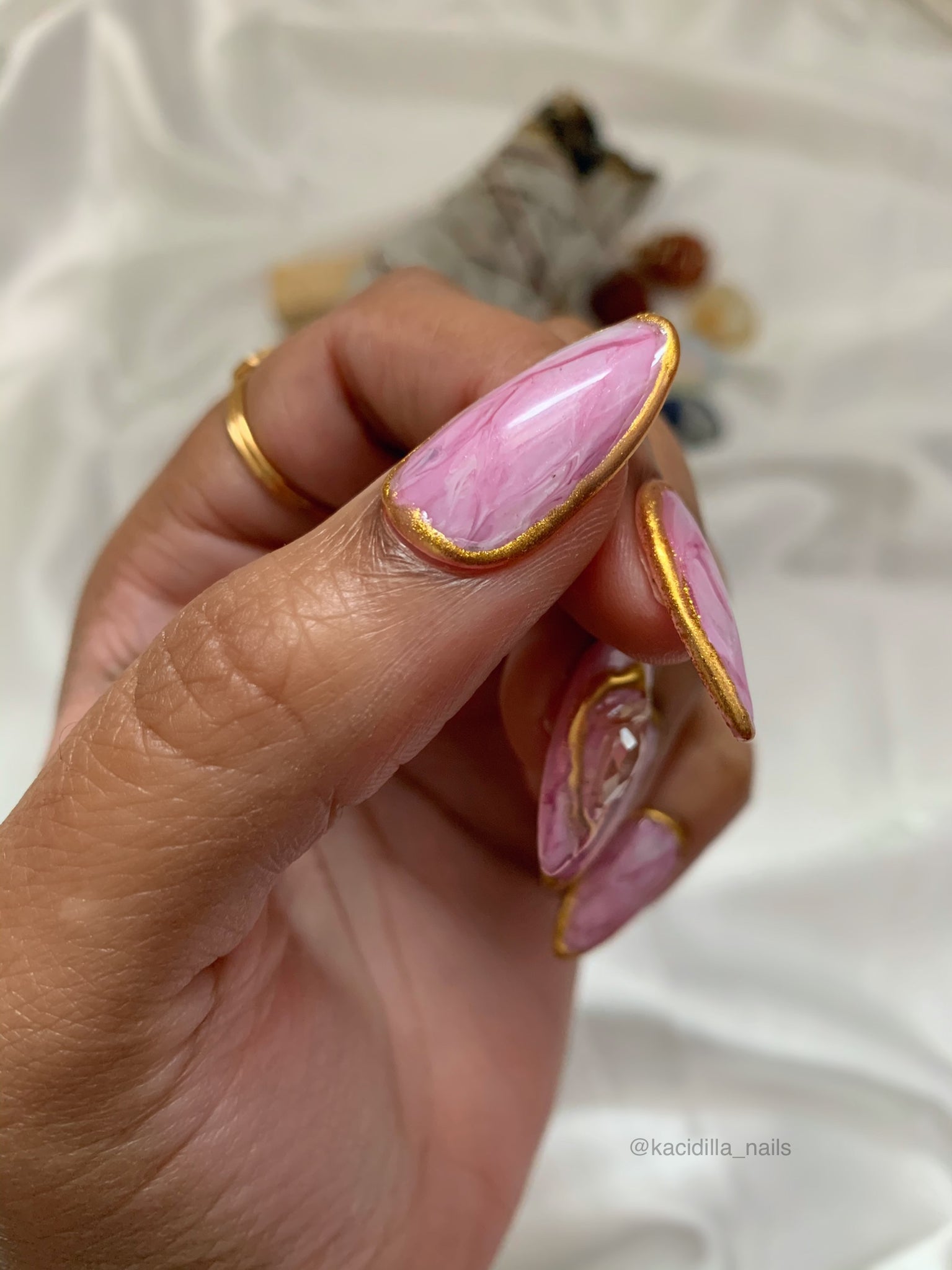 Rose Quartz Luxury Press On Nails