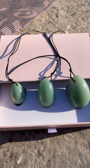 Green Aventurine Yoni Eggs (Set of 3)