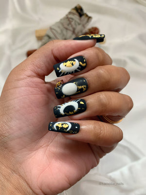 Moon Phases Luxury Press on Nails