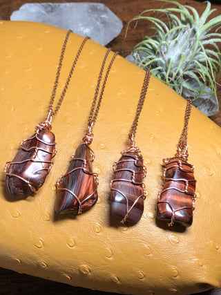Red Tiger’s Eye & Copper Necklace