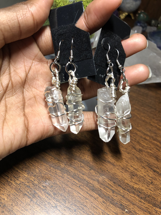 Silver Clear Quartz Earrings