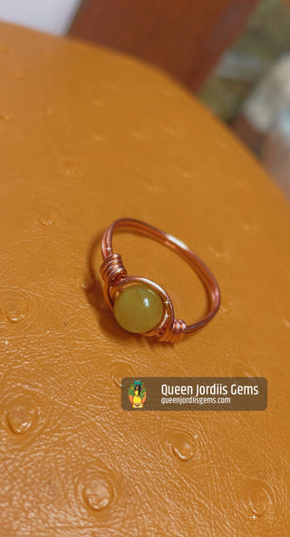 Peridot & Copper Ring
