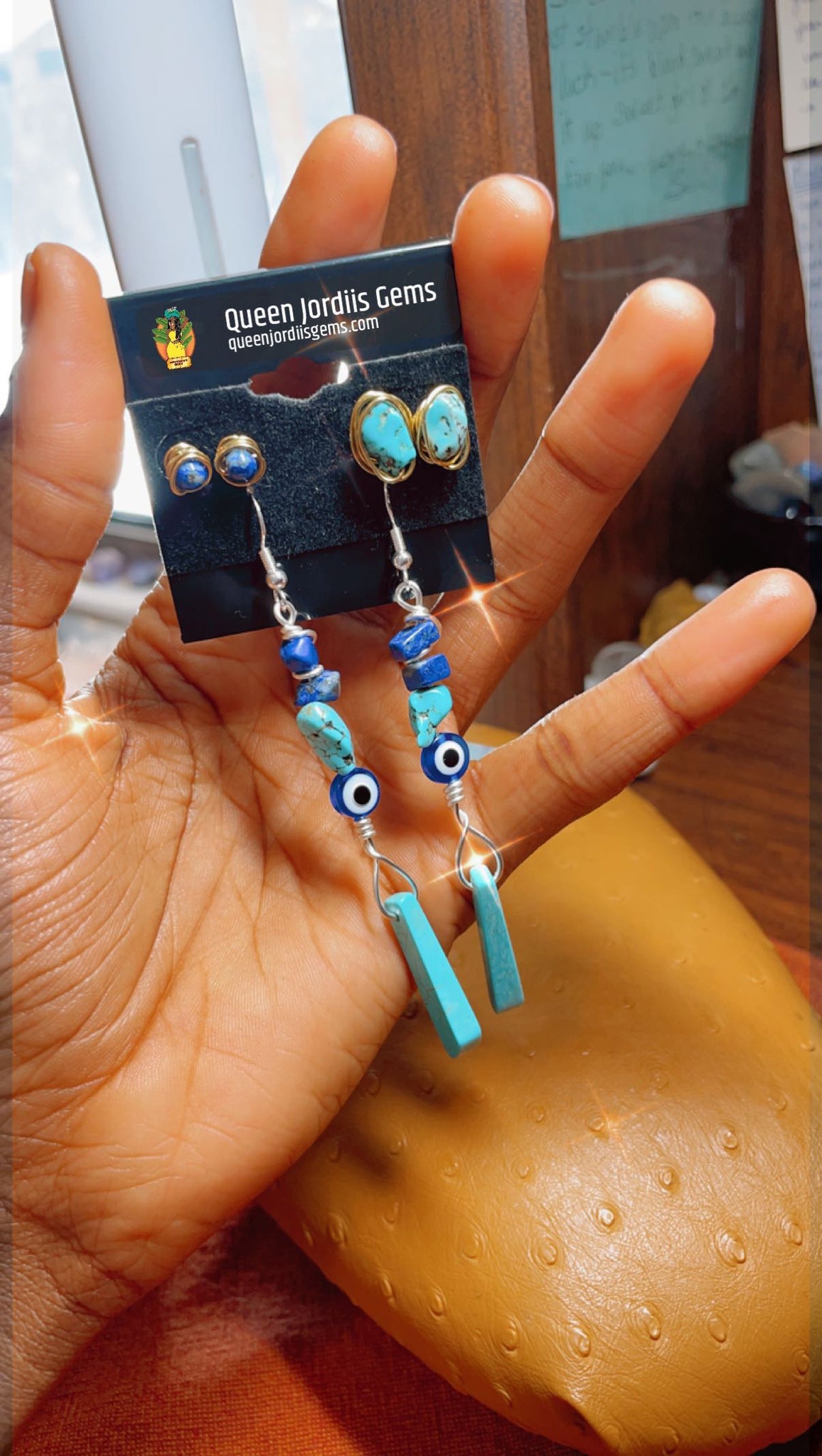 Lapis Lazuli & Turquoise Set of 3 Earrings