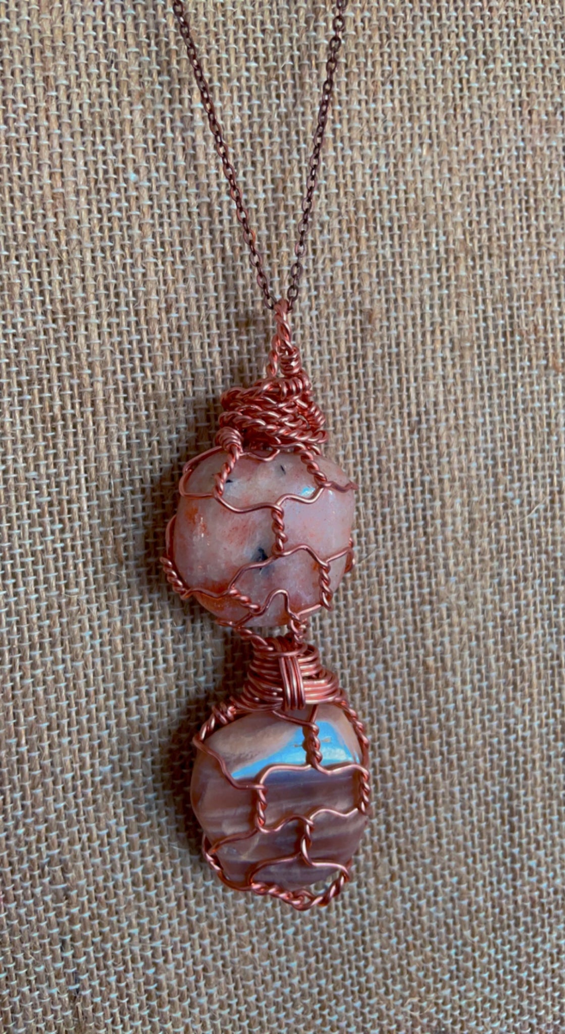 Sunstone, Moonstone & Copper Necklace
